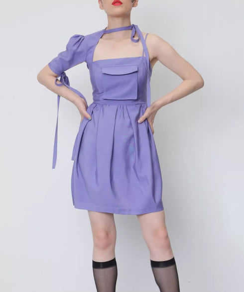 Asym Shoulder Pocket Dress